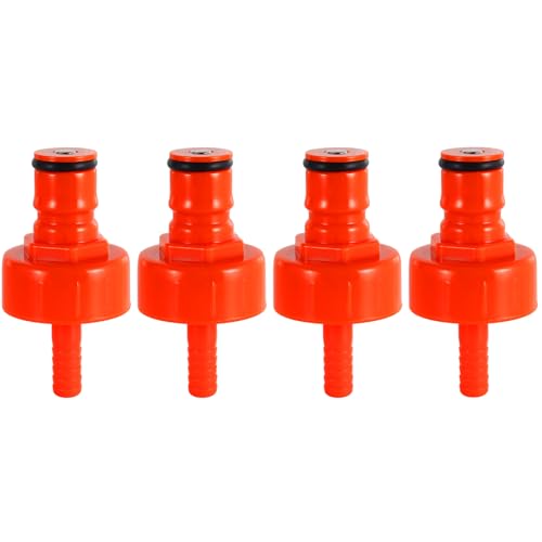 Plastic Beer Carbonation Cap for Homebrew, 4PCS Keg Carbonation Adapter for PET Soda Bottle, Counter Pressure Bottle Filling with Extra Sealing Gasket O-rings