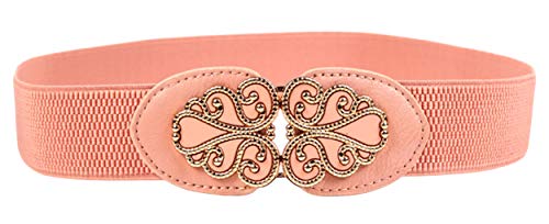 X&F Women's Elastic PU Wide Dress Belt Girls Decorative Stretch Cinch