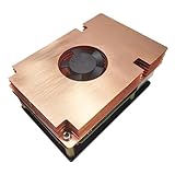 Boîtier dissipateur thermique en cuivre X4 avec ventilateur et radiateur de refroidissement actif, coque métallique.