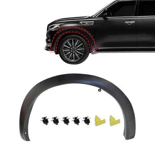 Sekeseauto Front Driver Side Fender Trim Molding, Compatible with Infiniti QX80 2014-2022, QX56 2011-2013, 5.6L V8, Replaces #63811-1LA2A IN1290102 638111LA2A Wheel Fender Flare Arch Trim by Sekeseauto - Used condition - US$118.04