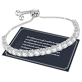 J.Fée Silver Bracelet Silver Bracelets for Women Tennis Bracelets for Women Cubic Zirconia Bracelet Women Adjustable Bracelet Rhinestone Bracelet