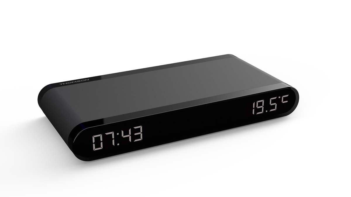 THOMSON Réveil avec Station de Charge sans Fil + Affichage de la température + Charge USB CT550I