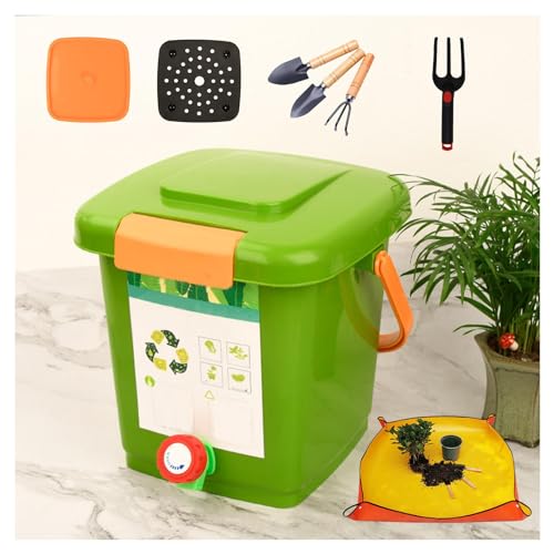 Kitchen Compost Bin with Faucet - Space-Saving Countertop Composter Easy-to-Carry Compost Pail for Efficient Compost Liquid Collection 8L - 1 Set