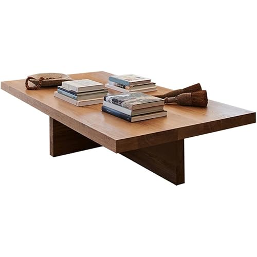 LITFAD Nordic Style Rectangle Coffee Table Solid Wood Cross Legs Cocktail Table Pine Living Room Table Hotel Homestay Log Tea Table - 31.5" L x 27.5" W x 18" H