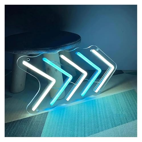 Lampe au néon flèche en acrylique transparent et haute brillance
