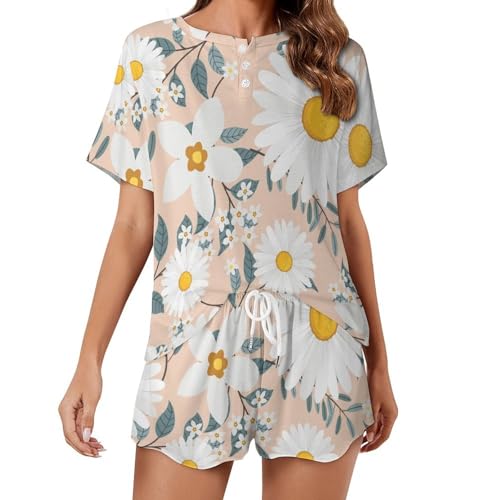 Ensemble de pyjama femme manches courtes en tissu léger anti-chaleur