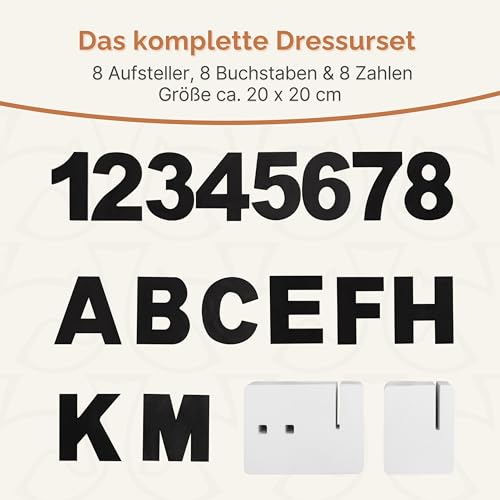 Hoofly Hobby Horse Zubehör Dressurset mit Buchstaben & Zahlen – Hochwertiges Hobby Horsing Turnierset aus Holz – Designed in Germany für Training & Wettbewerb