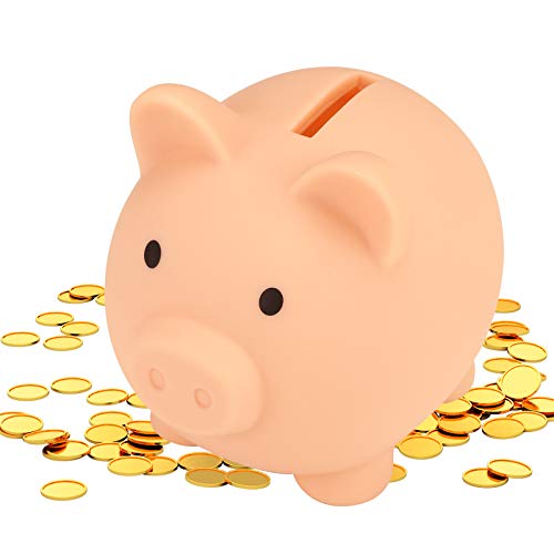 Preciosa hucha con la parte inferior de la tapa giratoria de gran capacidad de cerdo Hucha buen regalo para los niños de los cabritos de almacenamiento Bancos de Dinero (Pinck-S) Cover