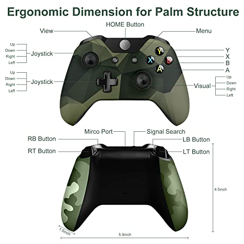 Adhjie Xbox One Controller,Compatible With Wireless Xbox One Controller,Wireless Xbox Controller With 3.5Mm Audio Headphone Jack For Xbox One/Xbox One X/S/Xbox One Series X/S(Camo Green) #TOP6