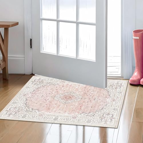 Tapete decorativo Brakki 2x3 Floral rosa lavable miniatura 4