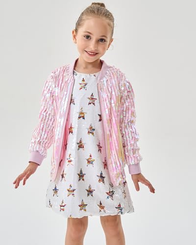 Image of 2Bunnies Girl Ombre Pastel Gradient Shimmer Sparkle Colorful Sequin Bomber Jacket