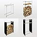 Produktbild Kaminholzregal Holzregal Kaminholz-Ständer, 12 mm Sicherheitsglas - Holzaufbewahrung Holzständer Feuerholzregal Glas Kaminholz Kaminholzablage Kaminholzhalter schwarz 350 mm x 400 mm x 600 mm (LxBxH)