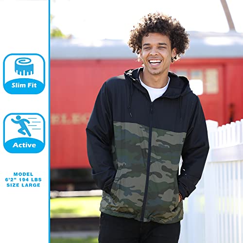 Image of Global Blank Men's Windbreaker Jacket Lightweight Water-Resistant Windbreakers for Men