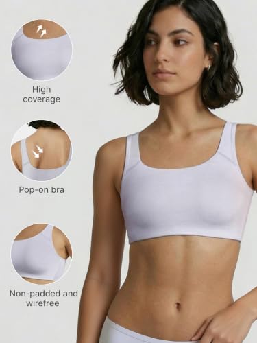 Image of Enamor Bamboo Cotton IB06, Women's Pop-on Bra - 3X Softer, 4X More Absorbent & Antimicrobial, Non-Padded, Wirefree, High Coverage