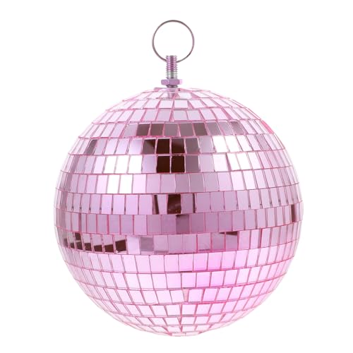 Bola espejada colgante de vidrio rosa para decoración de fiestas, bodas, cumpleaños y discotecas miniatura 1
