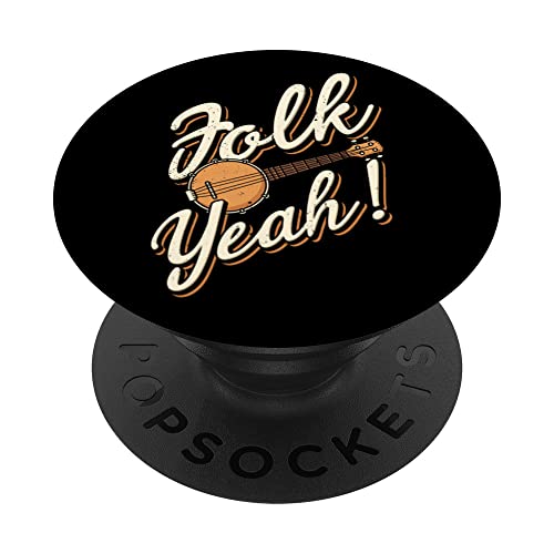 Folk Yeah I Bluegrass Banjo Player I Bluegrass Banjo PopSockets PopGrip Intercambiable