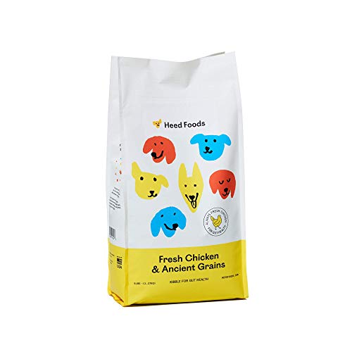 Heed Foods - Dried Dog Food | Fresh Chicken and Ancient Grains Kibble | All Natural, Digestive Health, Sensitive Stomach Prebiotics, High Protein | Made in USA | All Breeds & Life Stages | 5lb Bag