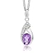 Produktbild ByJoy Damen-Kette Mit Anhänger 925 Sterling- Silber Ovalschliff Lila Amethyst 45cm