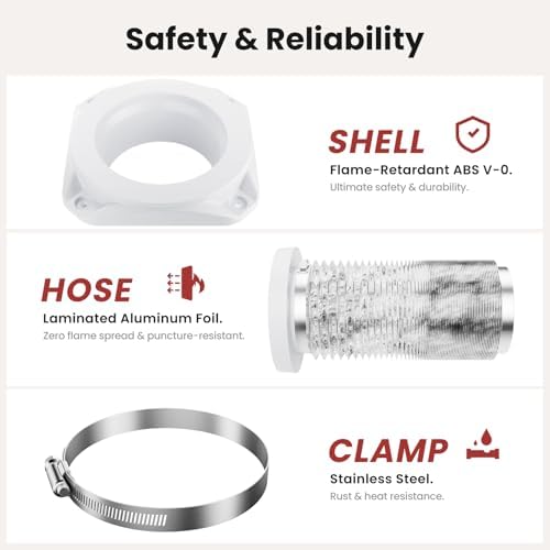 Magnetic Dryer Vent Coupling SDV180 Magnetic Dryer Vent Connector Kit White - 4