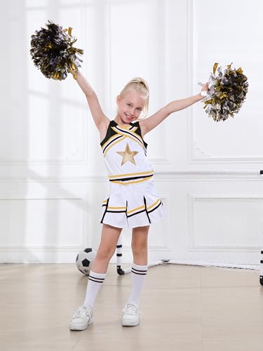 Image of LOLANTA Cheerleader Costume for Girls Halloween Cheer Uniform Outfit