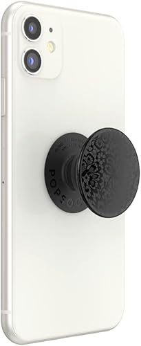 Miniatura 2 de PopSockets Agarre para teléfono con soporte expandible, agarre adhesivo - Lace Noir