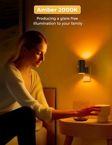 Image of Soft White Light+ Amber Light, 4 Pack, Motion Sensor Night Light Plug in, 0-100LM Dimmable
