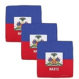 Motique Accessories Set of 3 Large Cotton Bandanas - Haiti Flag