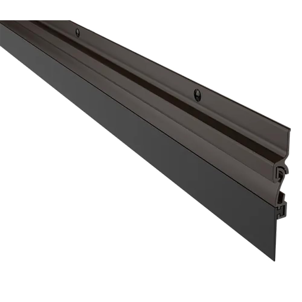 Dark Bronze Residential Automatic Door Sweep for 36" Door | Spring Loaded Door Bottom Sweep with Actuator Button