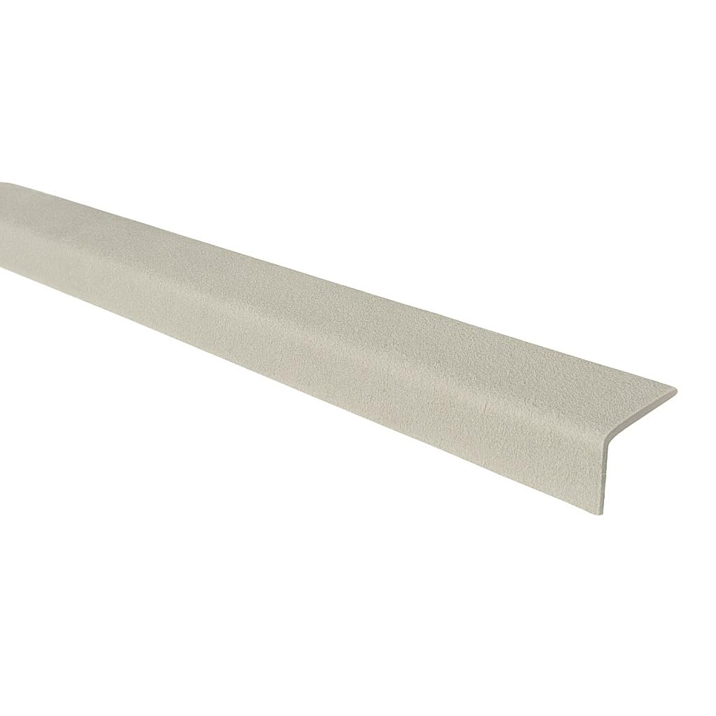 GreenTec Heavy Duty GRP Anti-Slip Stair Nosing 55mm x 55mm | Fibreglass Step Edge Trim for Timber, Concrete & Metal Stairs | Industrial Non-Slip Stair Tread Nosing (1, White, 1200mm)