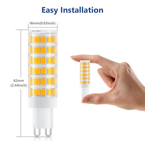TASMOR G9 LED Bulbs 8W, Warm White 3000K, Equivalent to 80W Halogen Bulbs, No Flicker, Non-Dimmable, Energy Saving LED Light Bulbs, 840LM, 5 Packs - Image 7