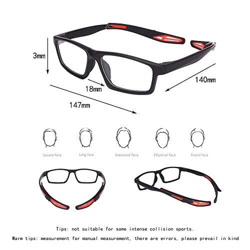 Sports Goggles Glasses Football Soccer Safety Glasses Goggles Adjustable Strap Interchangeable Temples for Men Youth