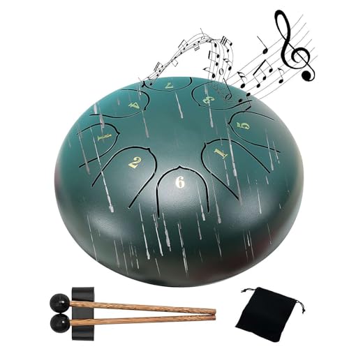 Rain Drum for Outside Garden, Steel Tongue Drum Rain Chime, 6 Inch 8 Note Chakra Drum for Rain, Waterproof Musical Rain Drum for Garden, Enjoy The Rain Symphony