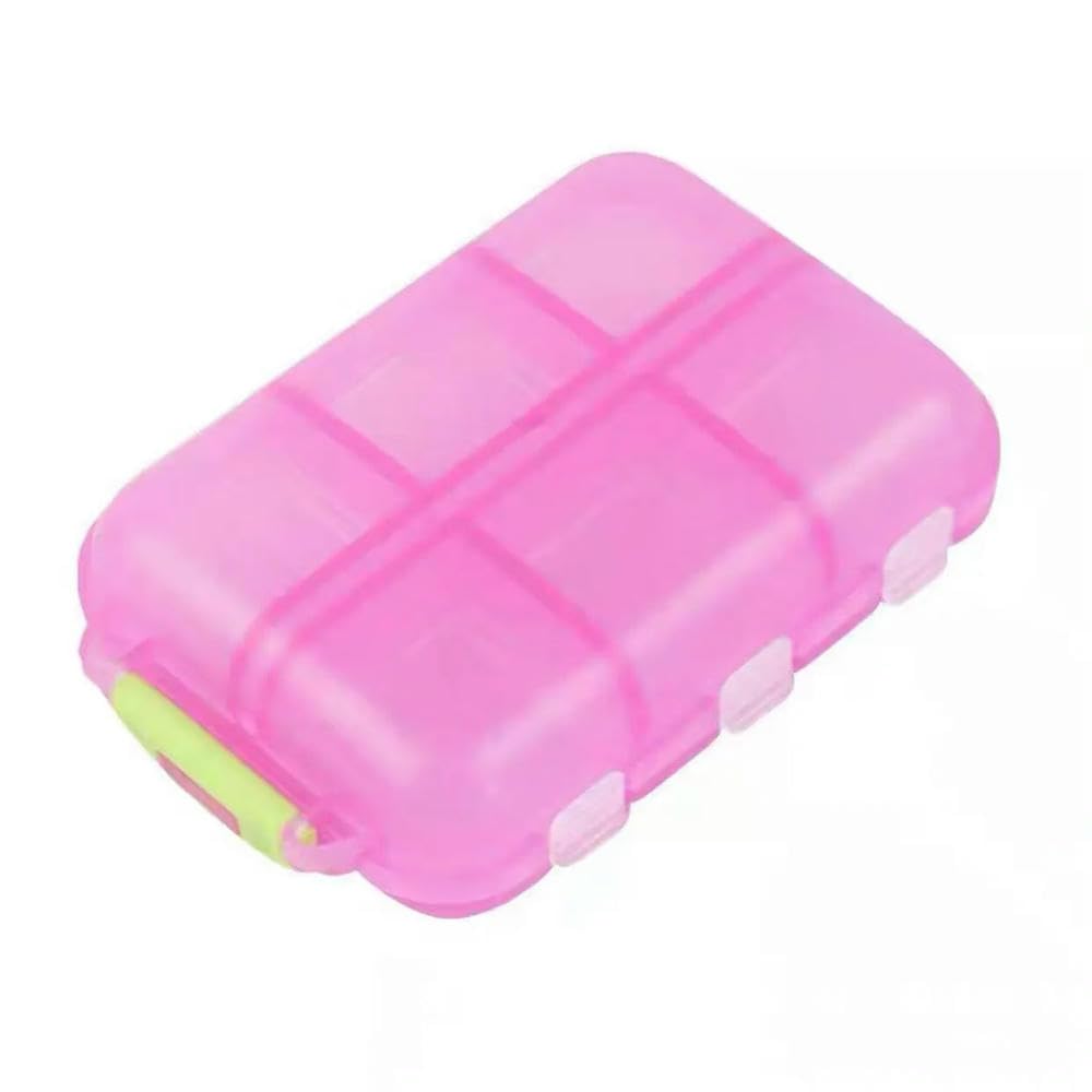 Pastillero Pastillero de Viaje, Estuche a Prueba de Agua for Bolsillo, Estuche Diario, contenedor portátil for medicamentos y vitaminas.(12 Squares Pink)