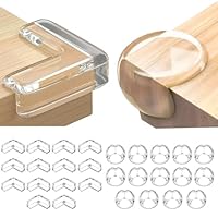 Corner Protectors for Baby Pack of 30, Thick Table Furniture Edge Protectors for Kids with Strong Adhesion, Corner Guard & Edge Safety Bumpers Clear, Childproofing Kit, 15 Round and 15 L Shaped