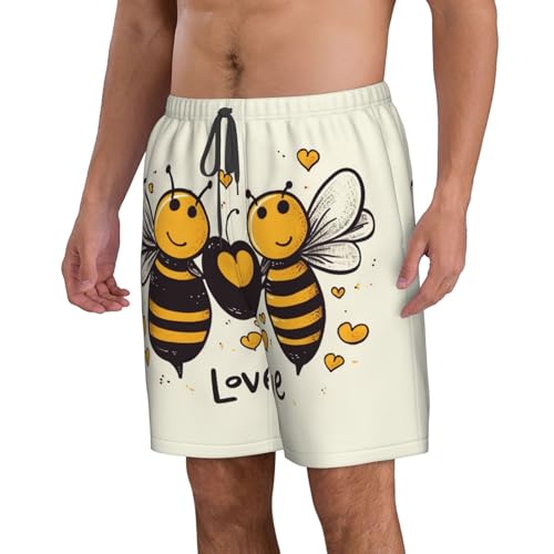 Men's Swim Trunks Quick Dry Bathing Suits Bee Love Honey Beach Board Shorts Swimwear with Pockets2