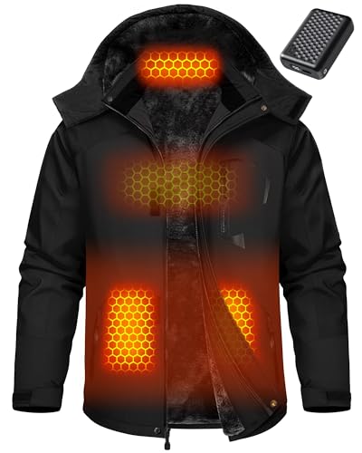 Image of Wulcea Graphene Heated Jacket for Men Fur Lined with Large Capacity Battery Pack