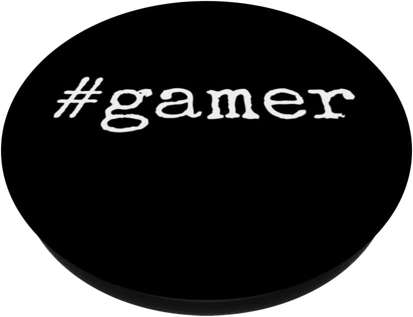 #gamer Popular HASHTAG Social Media PopSockets Swappable PopGrip, Black - Image 3