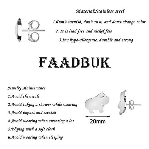 FAADBUK Hippo Lover Gift Hippo Jewelry Hippos Stud Earrings Hippo Stuff for Girl2