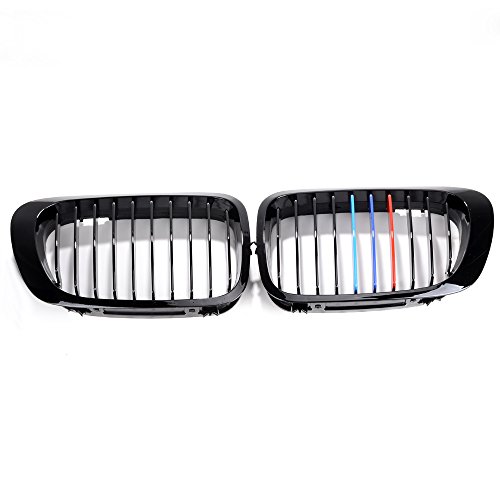 Glossy Black M-Color Euro Front Center Kidney Grille Replacement for