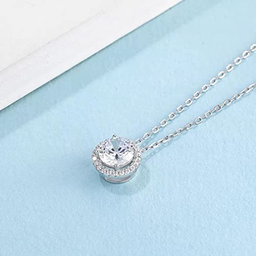 Pendentif moissanite brillant anti-ternissement en argent 925 véritable