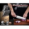 Huusk Knife Set with Block and Sharpener, 14 Pcs Japanese Stainless Steel Kitchen Knife Sets Dishwasher Safe, Sharp Silver Professional Knives Set with Box for Kitchen, Gifts for Men Women