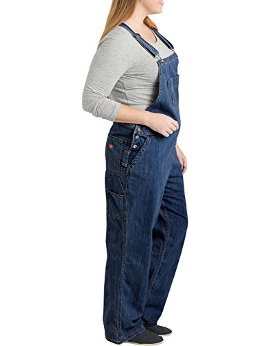 Dickies Womens Plus Size Denim Bib Overalls, Medium Stonewash, 24 Regular US - image 4