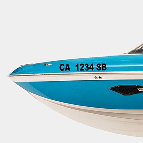 3" Pair of Boat Registration Number Decals | Custom Boat Hull ID Numbers & Letters | Custom Made for You | Choose Size, 17 Colors & 26 Fonts | Marine Vinyl
