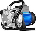 PANRANO 1.6HP Portable Water Transfer Pump 1500GPH Electric Shallow Well Pump Garden Booster Pumps for Draining Irrigation Lawn Farm Water Removal