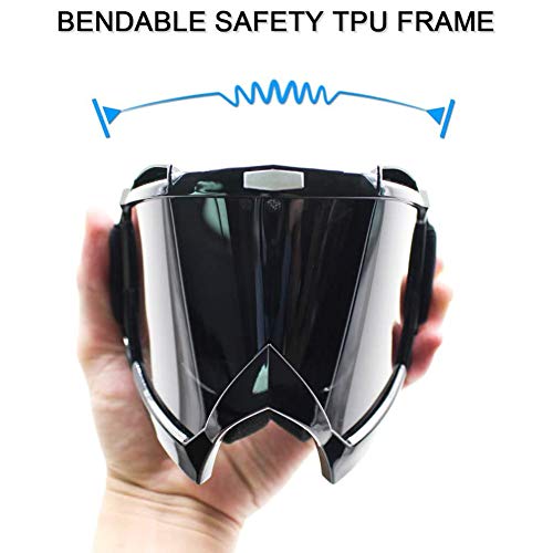 XYDZ Brille MTB Motocross,Winddicht Brille Skibrille Anti Fog UV Schutzbrille mit Double Lens Schaumstoffpolsterung Biegbar Verstellbarer Riemen für Outdoor Aktivitäten Skifahren Radfahren Augenschutz