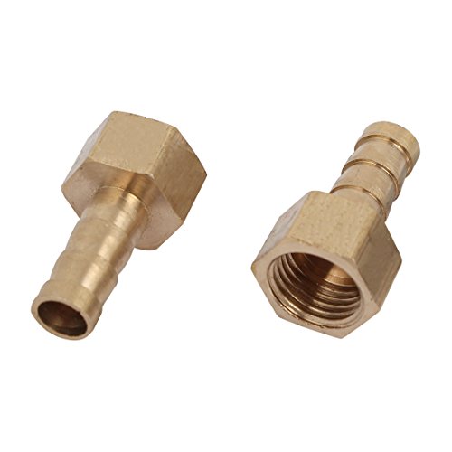 sourcingmap 1/4BSP Female Thread 8mm Hose Barb Brass Tubing Coupler Connector Fitting 4pcs - Image 2