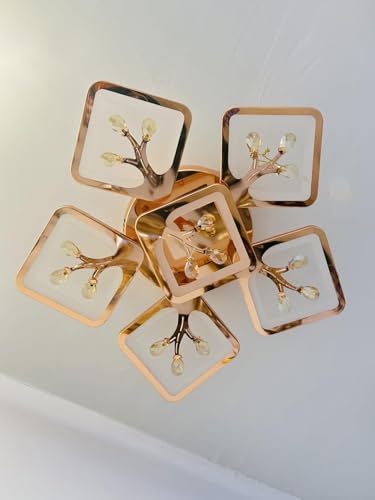 Image of LED Chandelier for Hall Decoration, Ceiling Jhoomar /Jhoomer Light for Living Room, Bedroom (Jhumar with Remote and Bluetooth Speaker, Music)