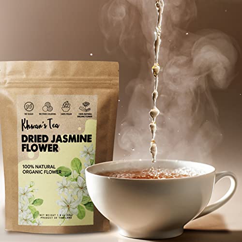 Pure Dried Jasmine Flower Buds Petals Herbal Decaf Tea 1.76 Oz 100% Natural Nontoxic Gmo - Free Organic Botanical Flowers Kit #TOP1