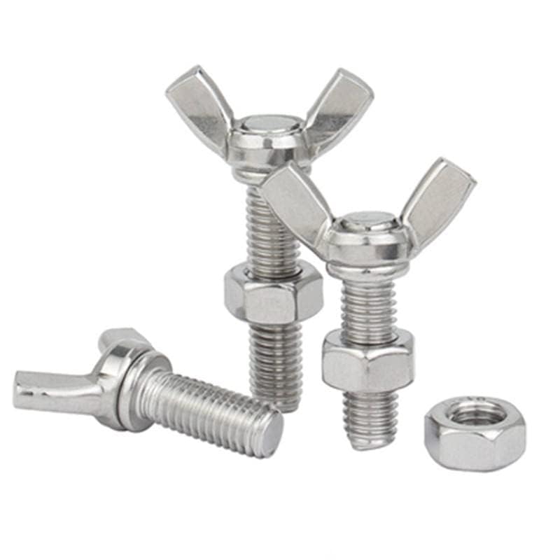 Image of Rely⇒VP INDUSTRIES (Combo Set -10 Pcs) M6x12 mm Butterfly Wing Thread Screw with Hex Nut | Wing Screw Fasteners Butterfly + Nut for Joining Wood Boards, Cabinets, Cupboards,Chairs & Beds