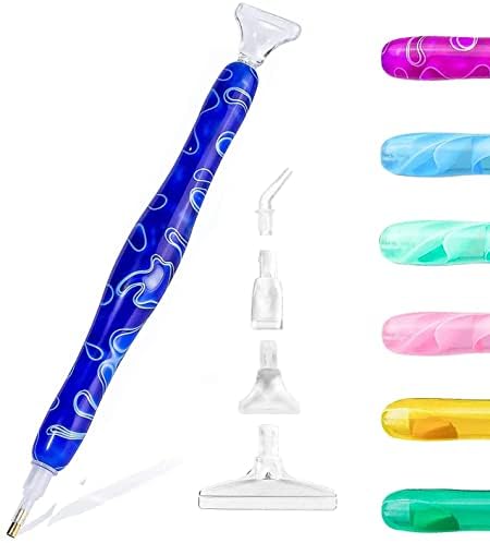 OyeArts 5D Diamond Painting Pens Kits, DIY Handmade Resin Drill Picker Tool for Diamond Painting, Cross, Stitch, and Nail Art（Blue